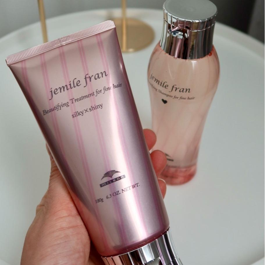 Milbon Jemile Fran Silky & Shiny Hair Care Set (Shampoo 200ml / 6.8 fl.oz + Treatment Mask 180g / 6.3 oz)