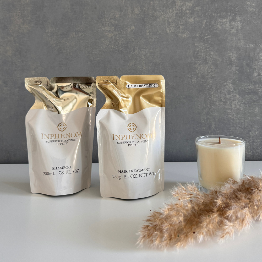 Milbon Inphenom Moisturizing Hair Care Set (Shampoo 230 ml / 7.78 oz + Treatment Mask 230 ml / 8.1 fl oz)