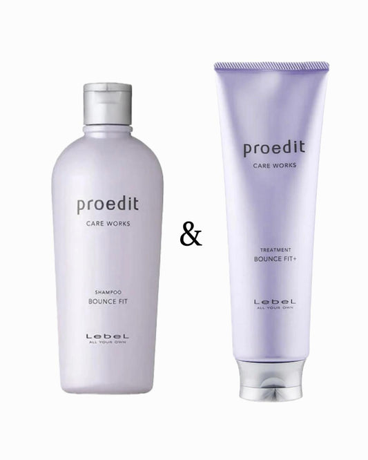 Lebel Proedit Bounce Fit Hair Repair Set (Shampoo 300 mL / 10.1 fl.oz + Treatment 250 g / 8.8 oz)